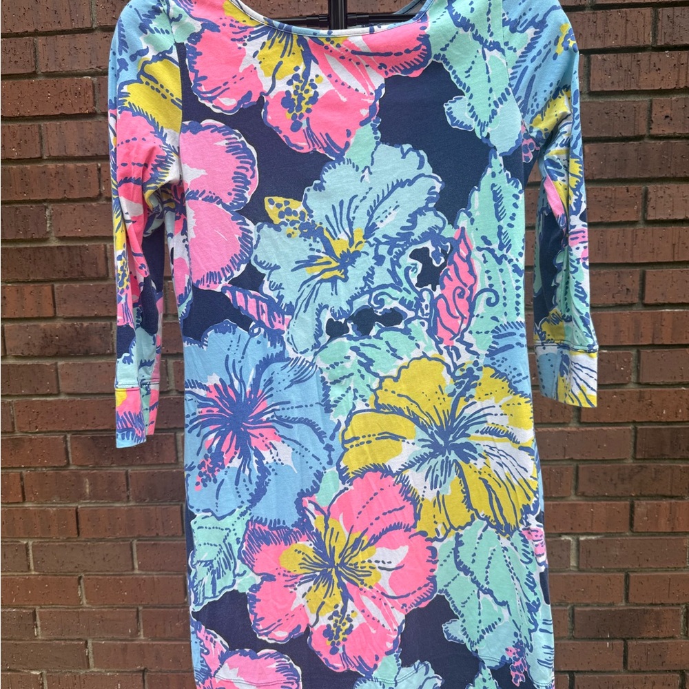 LILLY PULITZER Marlowe Dress Big Flirt Hibiscus Floral Print Womens Size Small